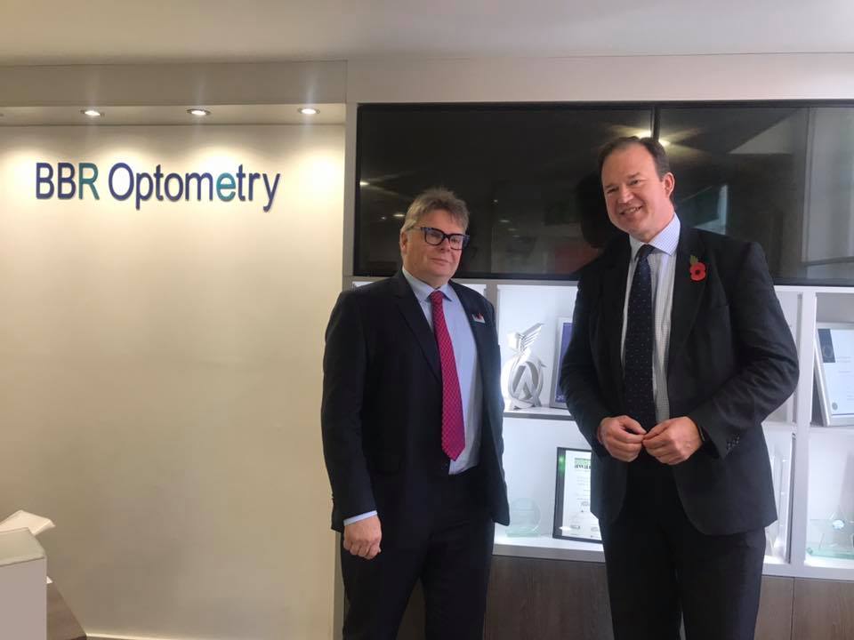 The importance of good eyesight for drivers’  highlighted to Roads Minister by BBR Optometry’s chairman